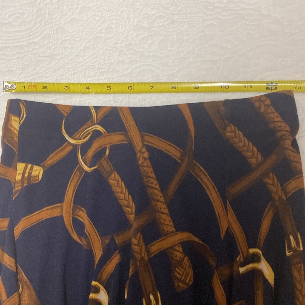 Ralph Lauren Blue and Gold Bubble Skirt Knee-Length Cocktail - Picture 10 of 12